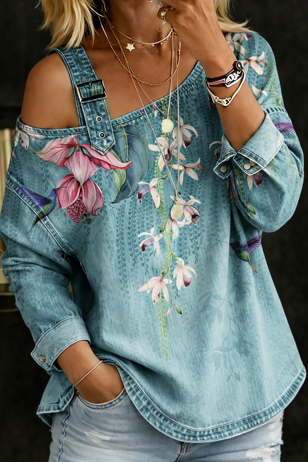 ✨ Danielle™ | Top in Denim con Spalle Scoperte ✨