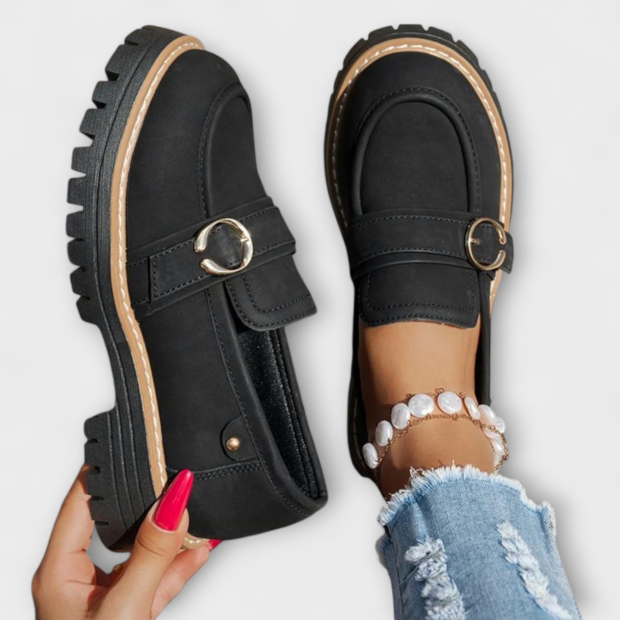 Lora™ | Mocassini Casual a Punta Tonda