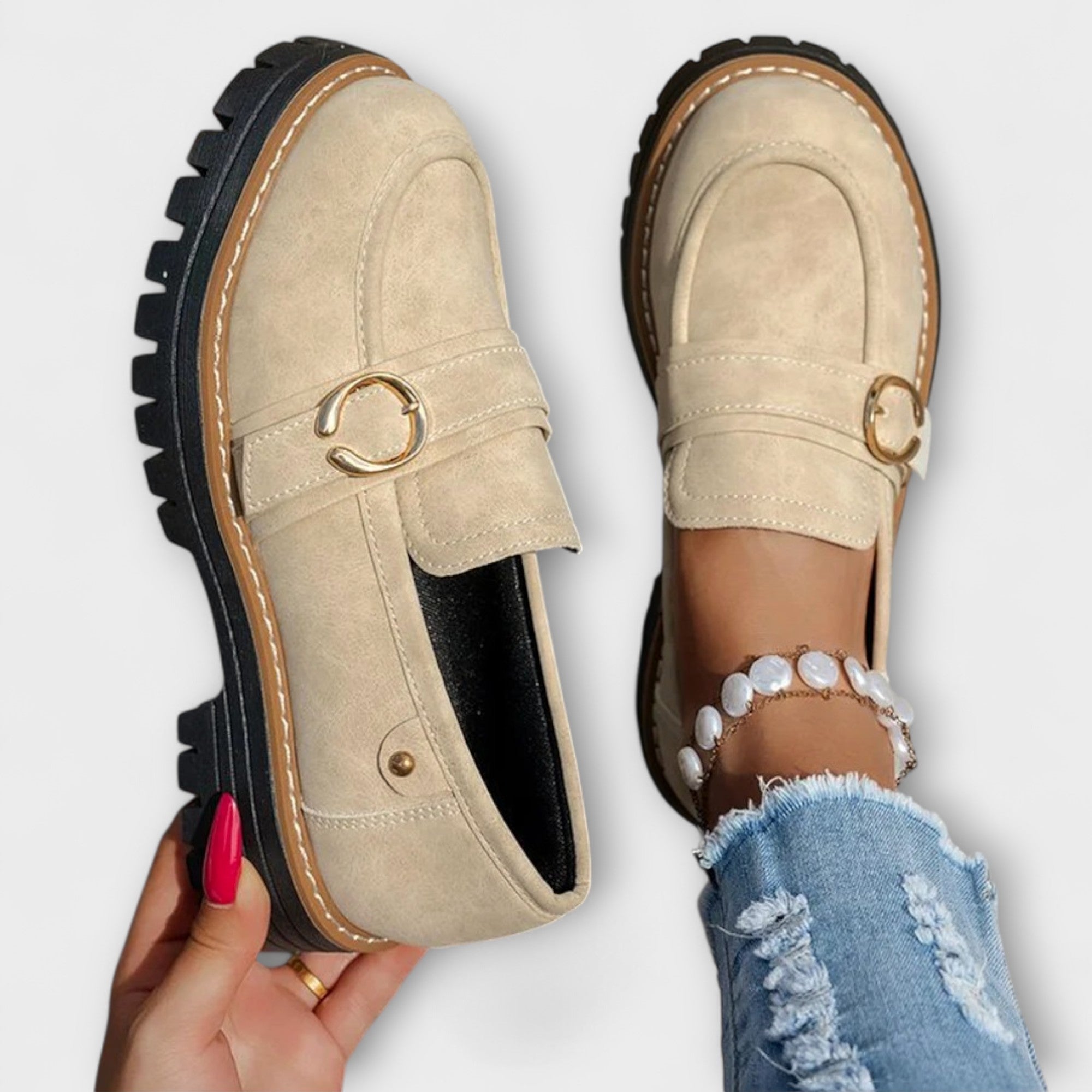Lora™ | Mocassini Casual a Punta Tonda