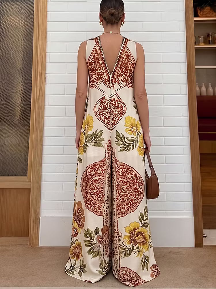✨ Natalia – Tuta Casual da Donna con Fantasia Simmetrica Stile Boho ✨